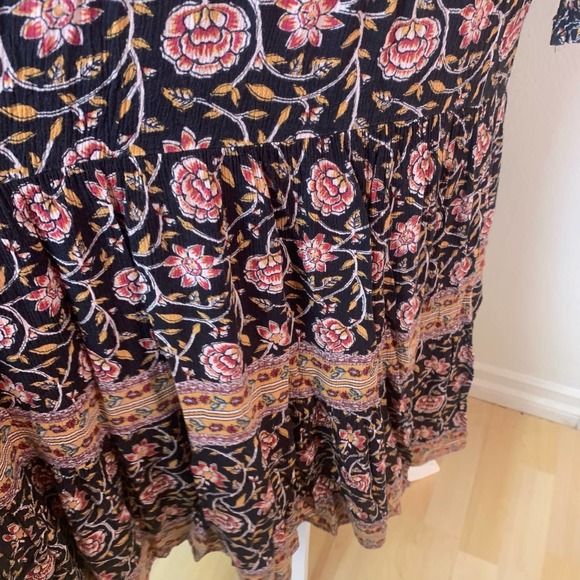 Knox Rose Plus Size XXL Maxi Tiered Dress Floral Tie Boho Cottagecore Prairie - Picture 4 of 11